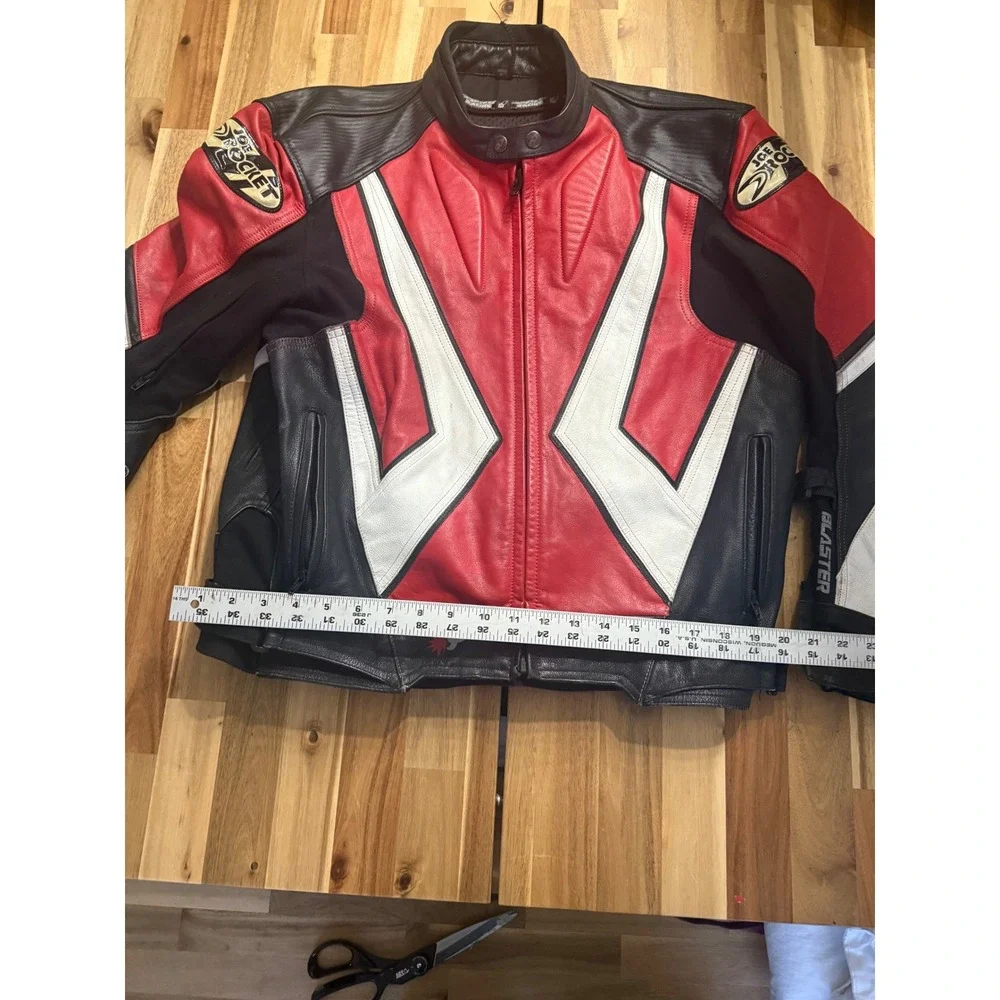 Joe Rocket Leather‎ Motorcycle Jacket Size 46 Red & Black men's large